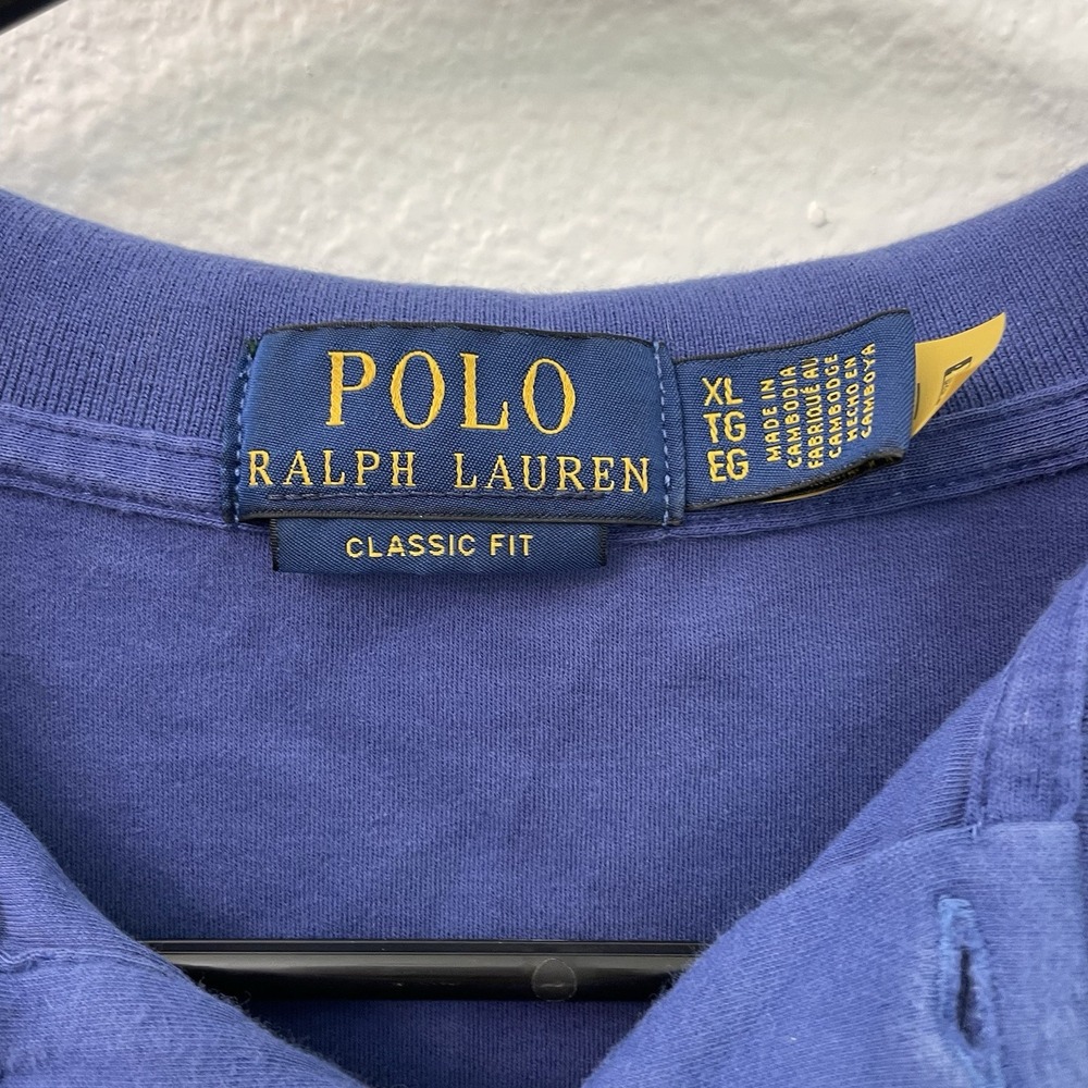 Polo Ralph Lauren Mens Classic Fit Short Sleeve Cotton Polo Shirt Blue XL - Picture 2 of 7